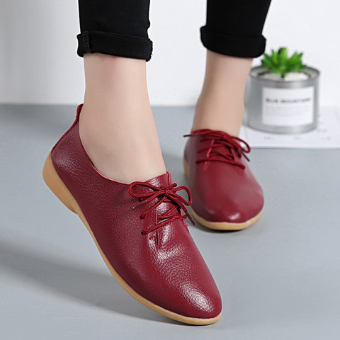 NAUSK Genuine Leather Summer Loafers Women Casual Shoes Moccasins Soft Pointed Toe Ladies Footwear Women Flats Shoes Female