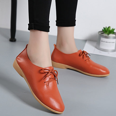 NAUSK Genuine Leather Summer Loafers Women Casual Shoes Moccasins Soft Pointed Toe Ladies Footwear Women Flats Shoes Female