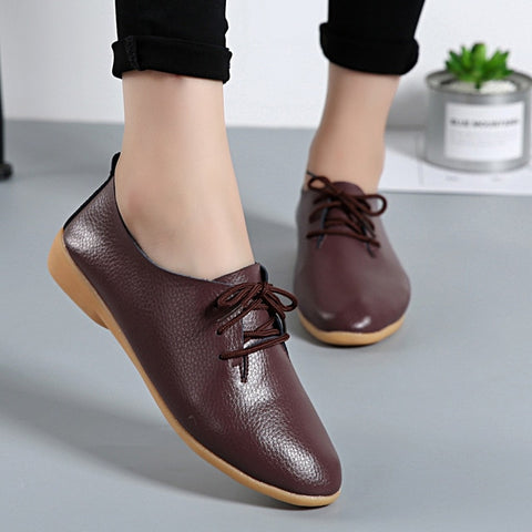 NAUSK Genuine Leather Summer Loafers Women Casual Shoes Moccasins Soft Pointed Toe Ladies Footwear Women Flats Shoes Female