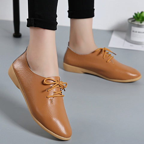 NAUSK Genuine Leather Summer Loafers Women Casual Shoes Moccasins Soft Pointed Toe Ladies Footwear Women Flats Shoes Female