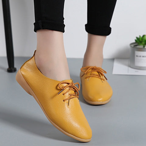 NAUSK Genuine Leather Summer Loafers Women Casual Shoes Moccasins Soft Pointed Toe Ladies Footwear Women Flats Shoes Female