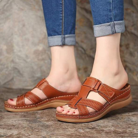 Women's Summer Open Toe Comfy Sandals Super Soft Premium Orthopedic Low Heels Walking Sandals Toe Corrector Cusion Drop Shipping