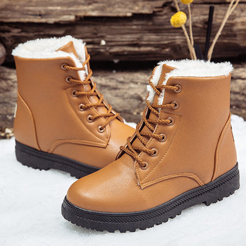 Black boots women winter shoes women's boot 2019 classic style ankle boots for woman snow booties warm shoes plus size 41-44