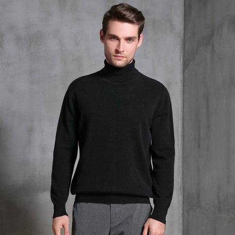 Men Sweater 100% Pure Wool Knitted Pullover Winter New Arrival Fashion Turtleneck Jumepr Man Thick Clothes Tops 8Colors Sweaters