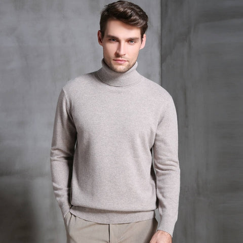 Men Sweater 100% Pure Wool Knitted Pullover Winter New Arrival Fashion Turtleneck Jumepr Man Thick Clothes Tops 8Colors Sweaters