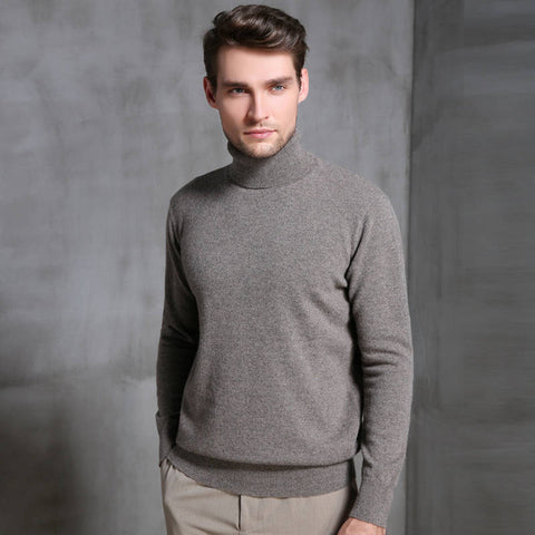 Men Sweater 100% Pure Wool Knitted Pullover Winter New Arrival Fashion Turtleneck Jumepr Man Thick Clothes Tops 8Colors Sweaters