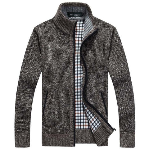 2019 New Sweater Men Autumn Winter SweaterCoats Male Thick Faux Fur Wool Mens Sweater Jackets Casual Zipper Knitwear Size M-3XL